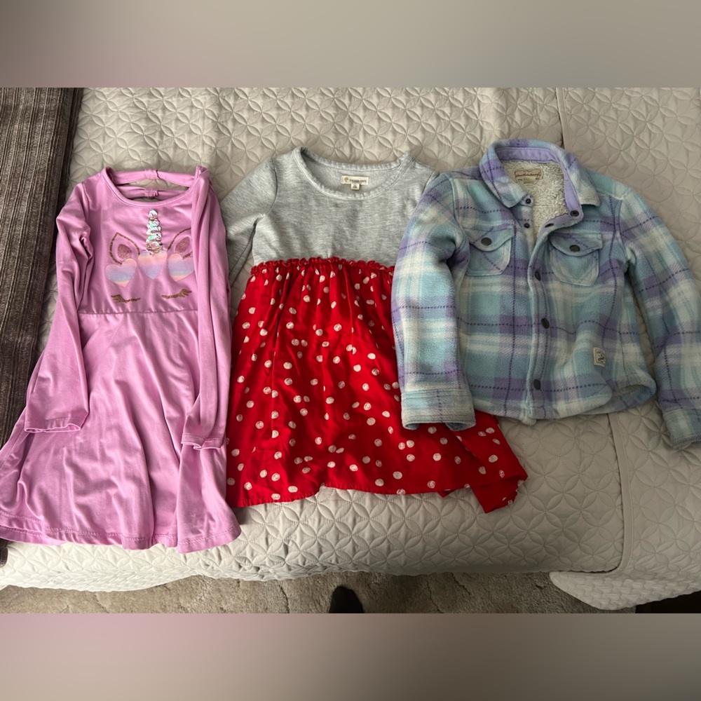 Lot 2 dresses and jacket size 4-5
